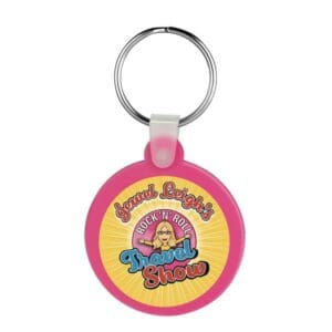 A keychain with the name of " donut shoppe " on it.